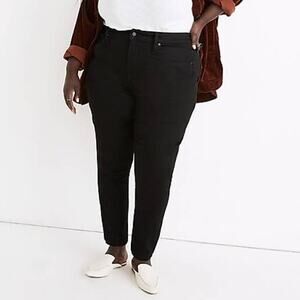 Madewell NWT 10" High Rise Skinny Plus Size 20W Black Magic Pockets Stretchy